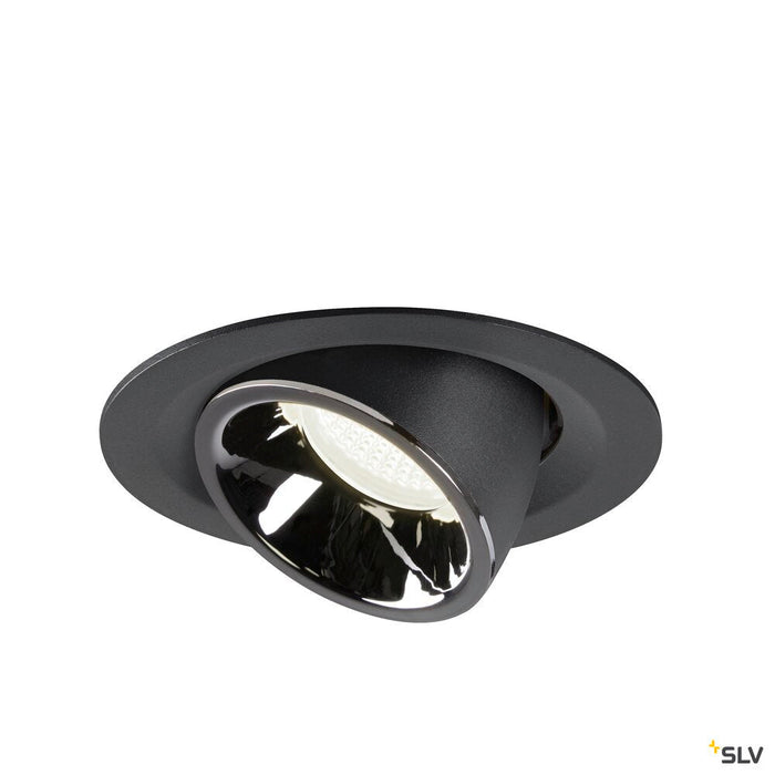 NUMINOS GIMBLE M, black / chrome recessed ceiling light, 4000K 20°