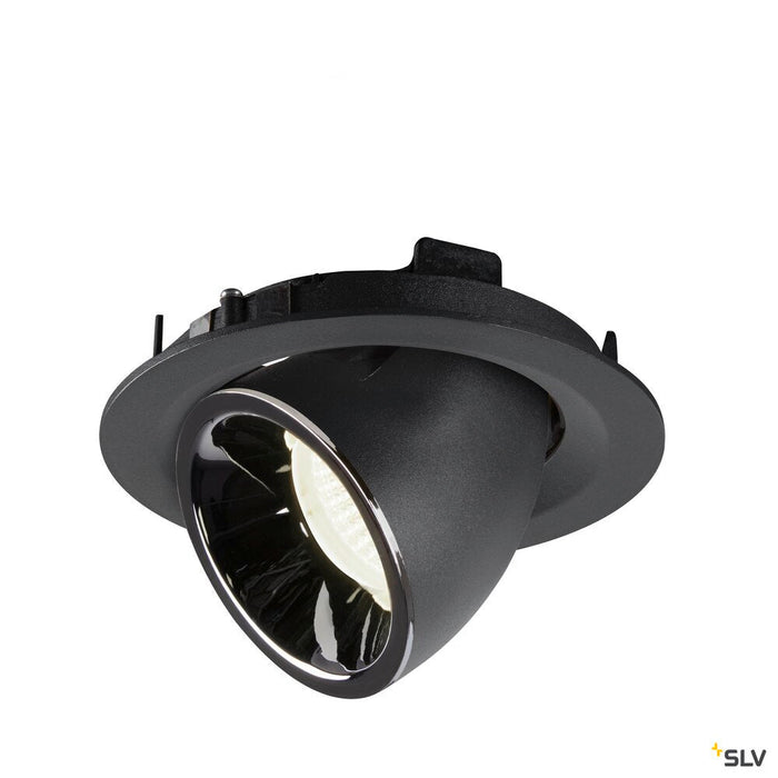 NUMINOS GIMBLE M, black / chrome recessed ceiling light, 4000K 20°