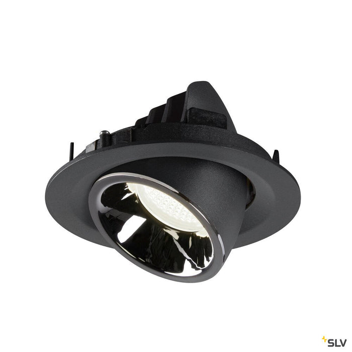 NUMINOS GIMBLE M, black / chrome recessed ceiling light, 4000K 20°