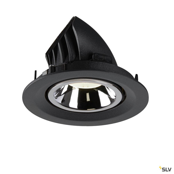 NUMINOS GIMBLE M, black / chrome recessed ceiling light, 4000K 20°