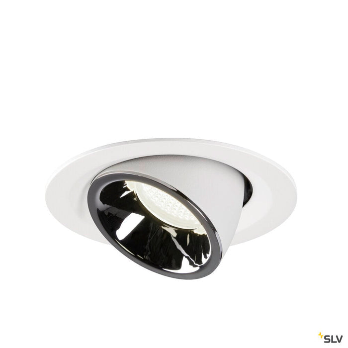 NUMINOS GIMBLE M, white / chrome recessed ceiling light, 4000K 20°