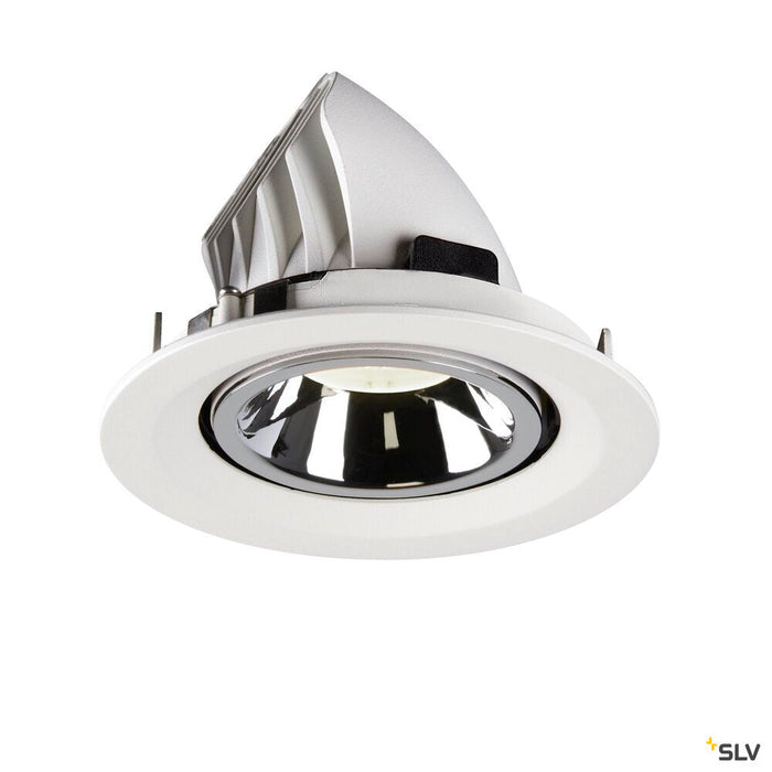 NUMINOS GIMBLE M, white / chrome recessed ceiling light, 4000K 20°