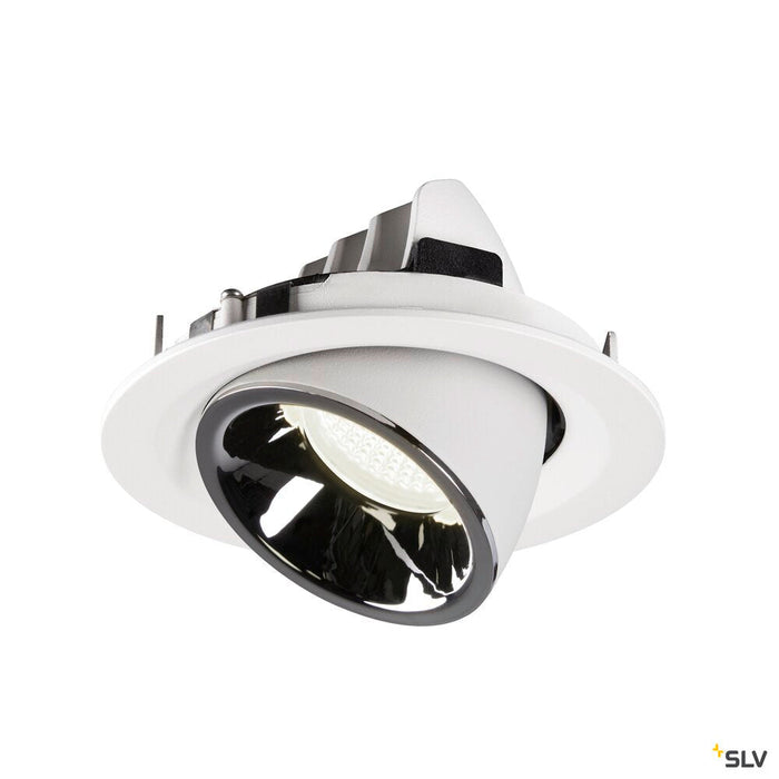 NUMINOS GIMBLE M, white / chrome recessed ceiling light, 4000K 40°