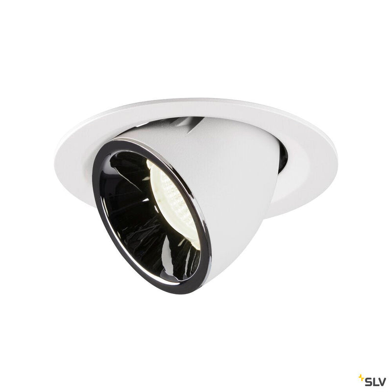 NUMINOS GIMBLE M, white / chrome recessed ceiling light, 4000K 55°