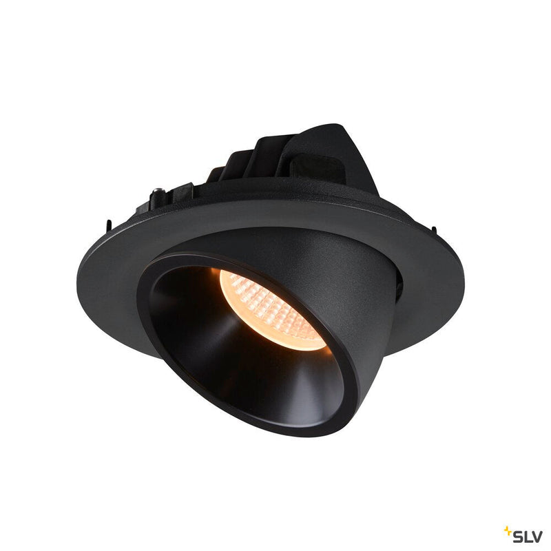NUMINOS GIMBLE L, black recessed ceiling light, 2700K 20°