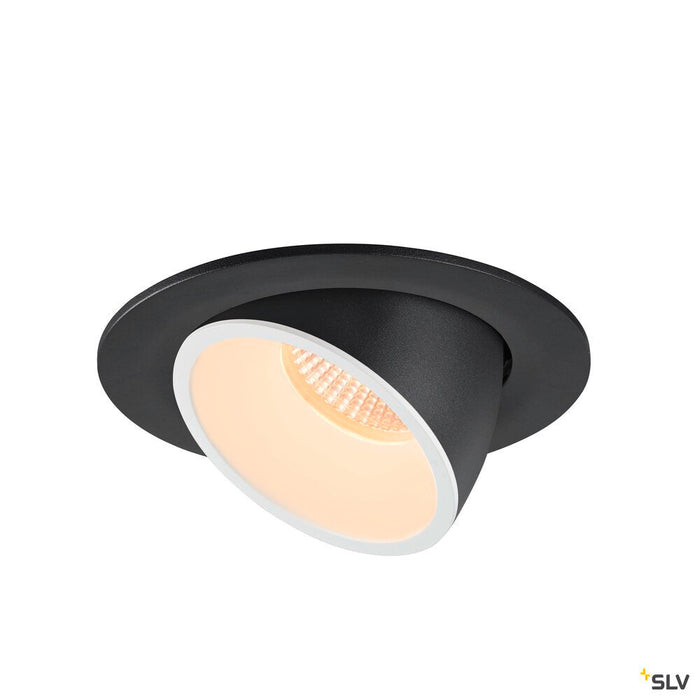 NUMINOS GIMBLE L, black / white recessed ceiling light, 2700K 20°