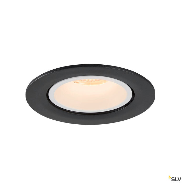 NUMINOS GIMBLE L, black / white recessed ceiling light, 2700K 20°