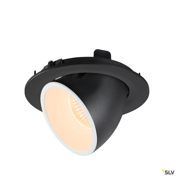 NUMINOS GIMBLE L, black / white recessed ceiling light, 2700K 20°