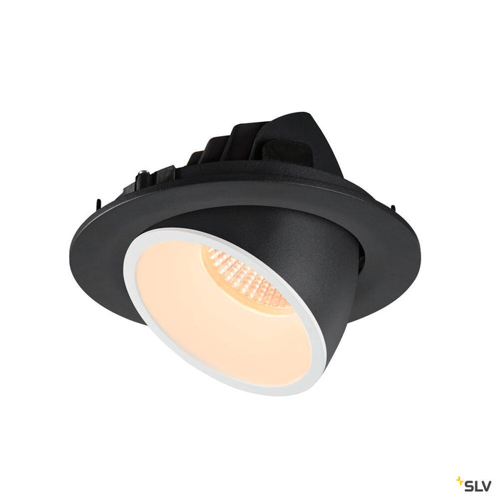 NUMINOS GIMBLE L, black / white recessed ceiling light, 2700K 20°