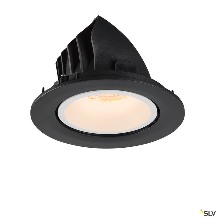 NUMINOS GIMBLE L, black / white recessed ceiling light, 2700K 20°