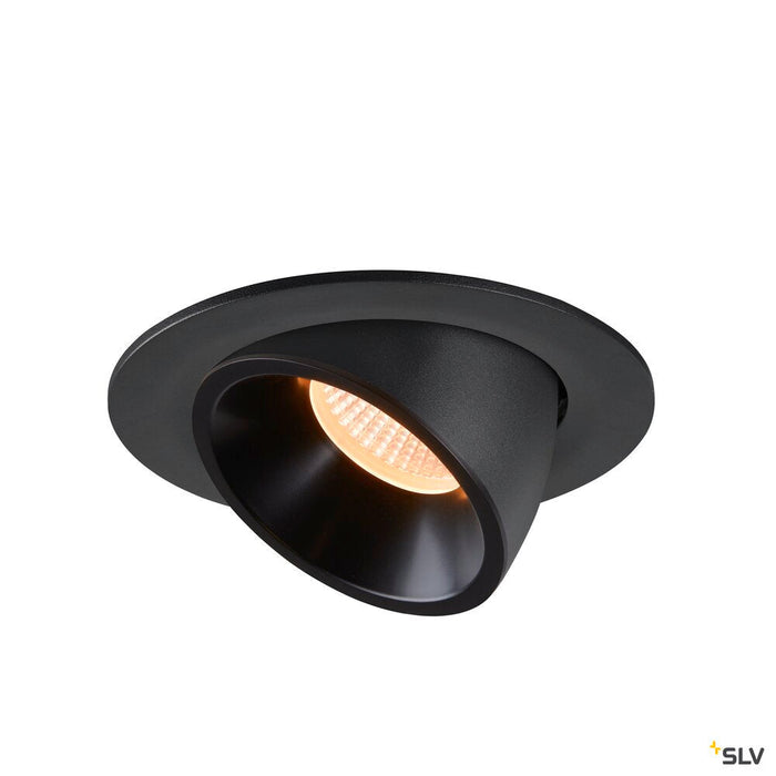 NUMINOS GIMBLE L, black recessed ceiling light, 2700K 55°