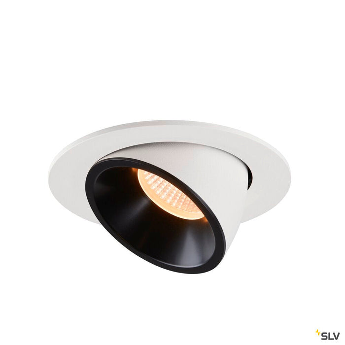 NUMINOS GIMBLE L, white / black recessed ceiling light, 2700K 20°