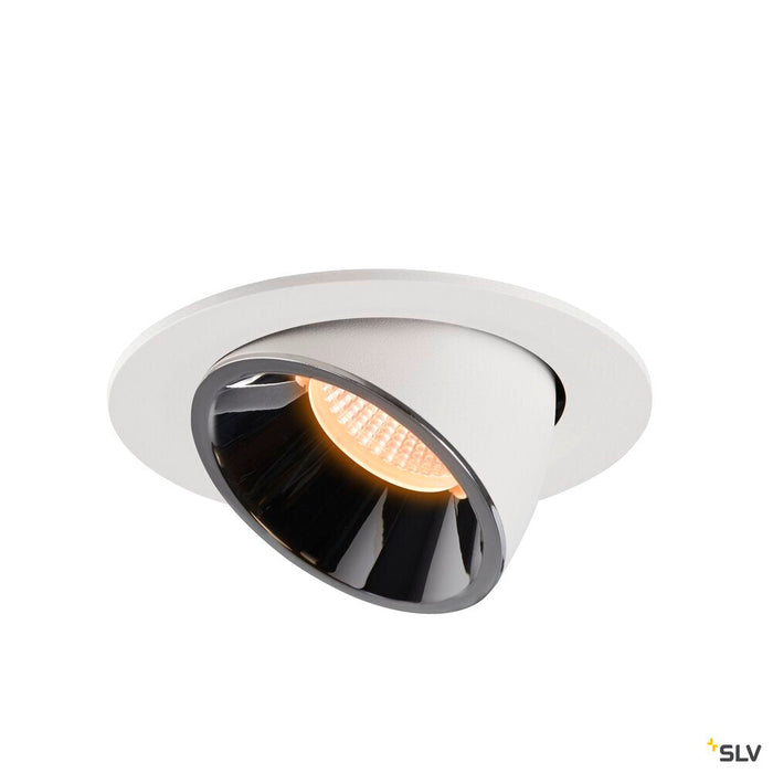 NUMINOS GIMBLE L, white / chrome recessed ceiling light, 2700K 20°