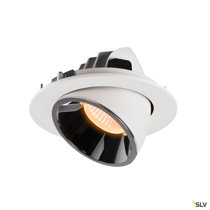 NUMINOS GIMBLE L, white / chrome recessed ceiling light, 2700K 20°