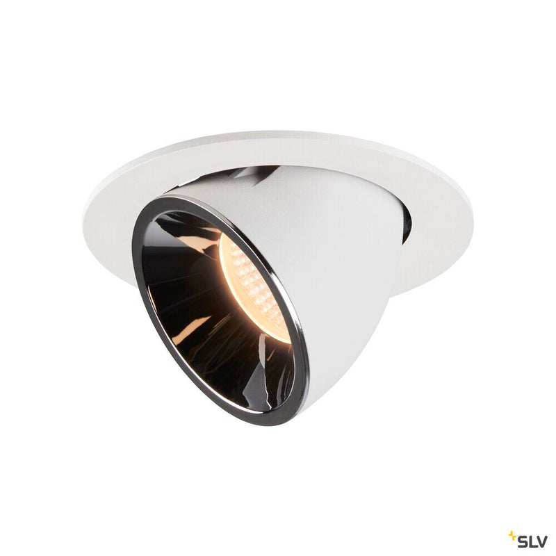 NUMINOS GIMBLE L, white / chrome recessed ceiling light, 2700K 40°