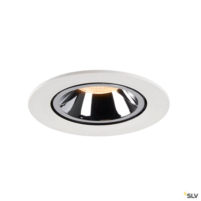 NUMINOS GIMBLE L, white / chrome recessed ceiling light, 2700K 40°