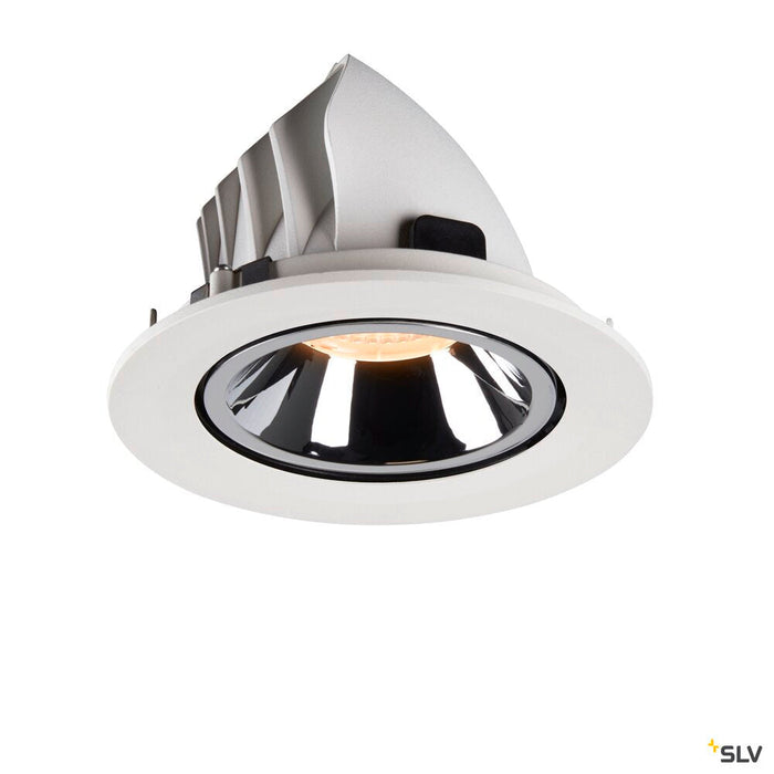 NUMINOS GIMBLE L, white / chrome recessed ceiling light, 2700K 40°