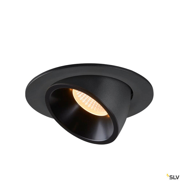 NUMINOS GIMBLE L, black recessed ceiling light, 3000K 20°