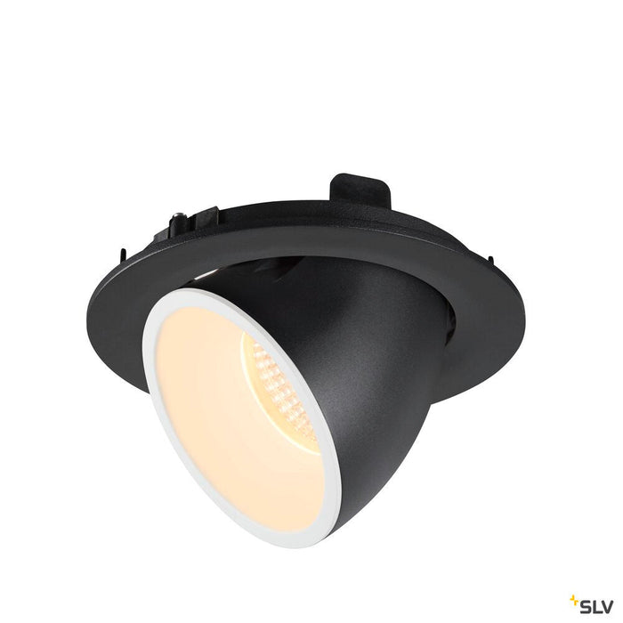 NUMINOS GIMBLE L, black / white recessed ceiling light, 3000K 20°