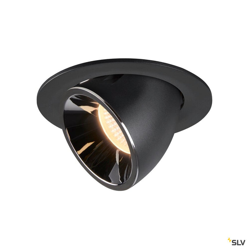 NUMINOS GIMBLE L, black / chrome recessed ceiling light, 3000K 20°
