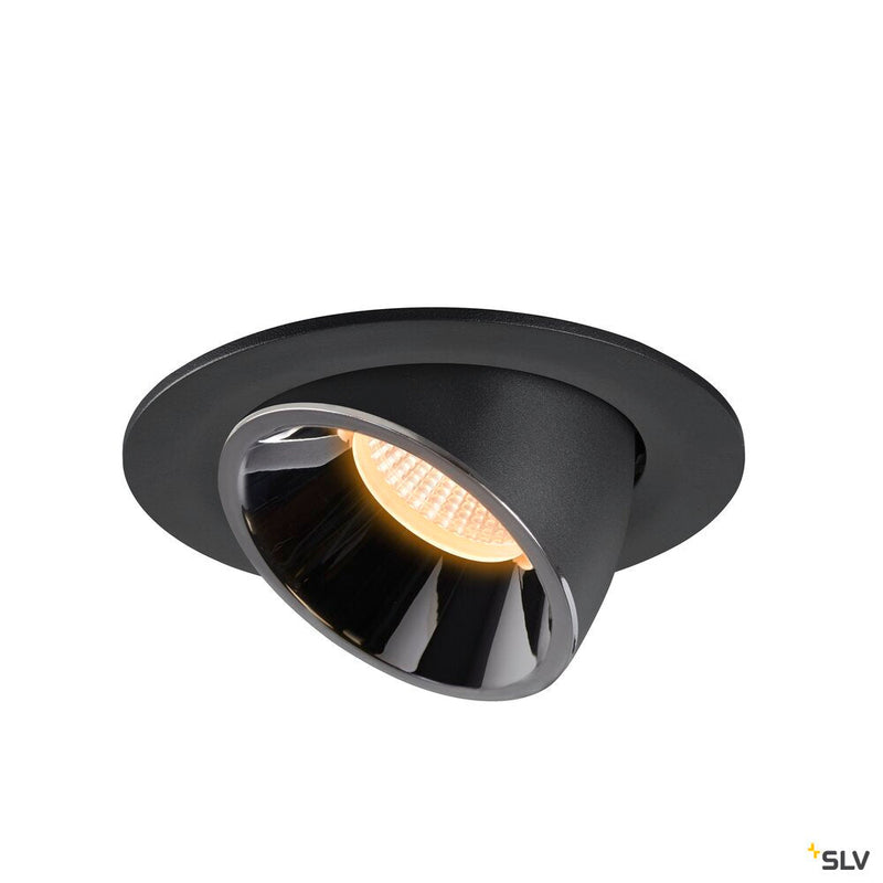 NUMINOS GIMBLE L, black / chrome recessed ceiling light, 3000K 20°