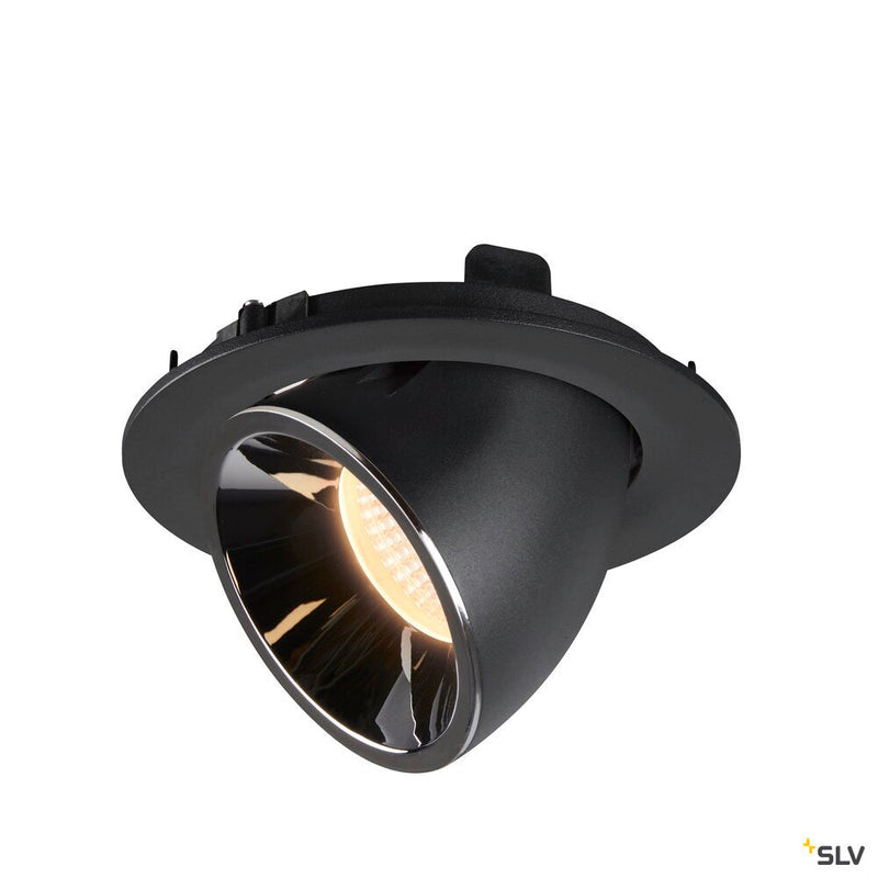 NUMINOS GIMBLE L, black / chrome recessed ceiling light, 3000K 20°
