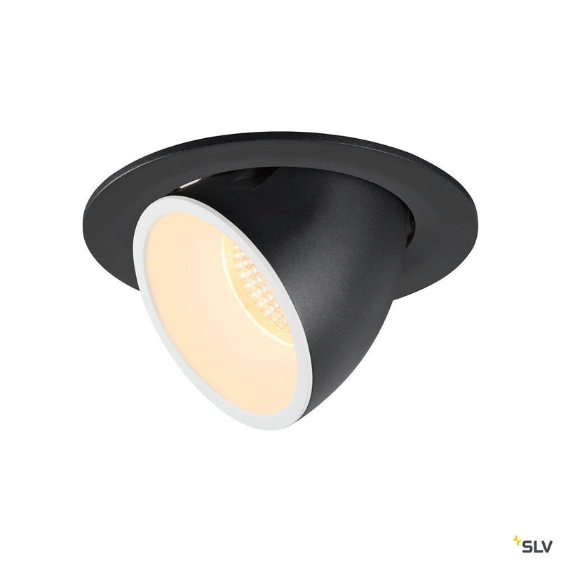 NUMINOS GIMBLE L, black / white recessed ceiling light, 3000K 40°