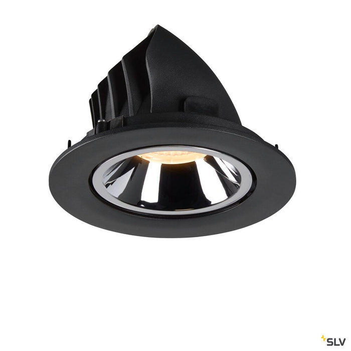 NUMINOS GIMBLE L, black / chrome recessed ceiling light, 3000K 40°