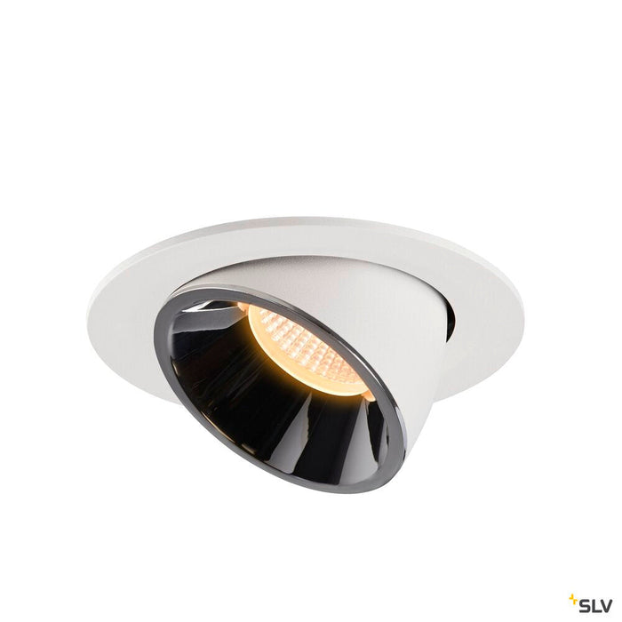 NUMINOS GIMBLE L, white / chrome recessed ceiling light, 3000K 20°