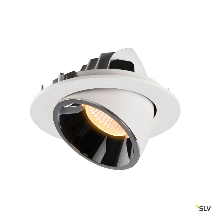 NUMINOS GIMBLE L, white / chrome recessed ceiling light, 3000K 20°