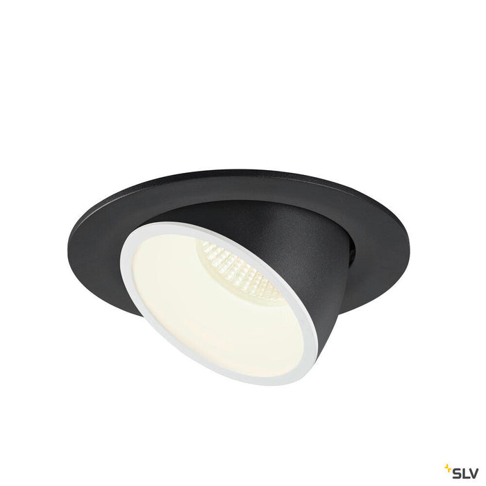 NUMINOS GIMBLE L, black / white recessed ceiling light, 4000K 20°