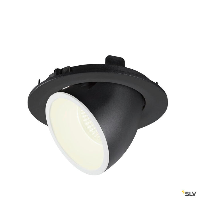 NUMINOS GIMBLE L, black / white recessed ceiling light, 4000K 20°