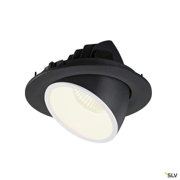 NUMINOS GIMBLE L, black / white recessed ceiling light, 4000K 20°