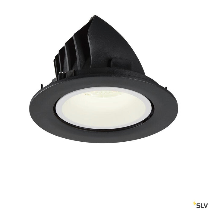 NUMINOS GIMBLE L, black / white recessed ceiling light, 4000K 20°