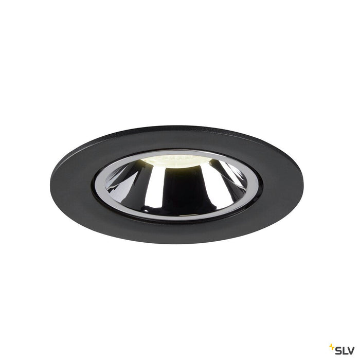 NUMINOS GIMBLE L, black / chrome recessed ceiling light, 4000K 20°