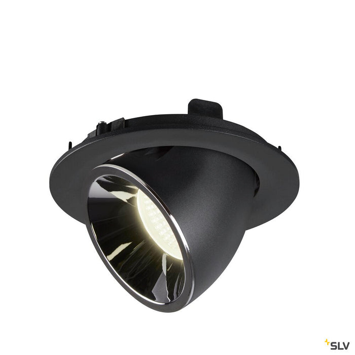 NUMINOS GIMBLE L, black / chrome recessed ceiling light, 4000K 20°