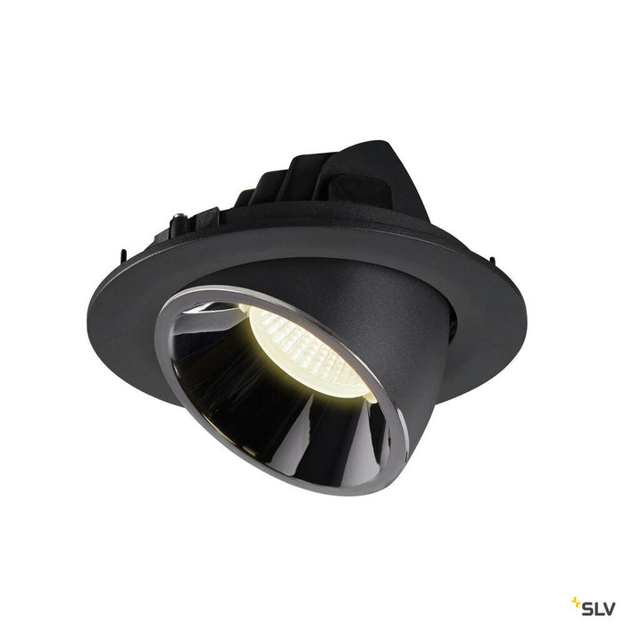 NUMINOS GIMBLE L, black / chrome recessed ceiling light, 4000K 20°