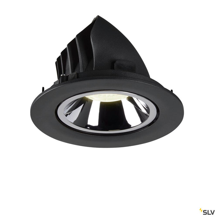 NUMINOS GIMBLE L, black / chrome recessed ceiling light, 4000K 20°