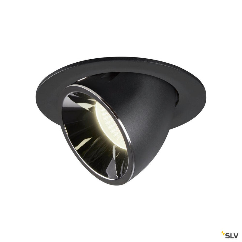 NUMINOS GIMBLE L, black / chrome recessed ceiling light, 4000K 40°