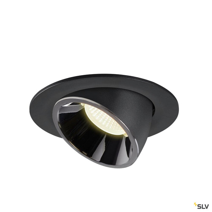 NUMINOS GIMBLE L, black / chrome recessed ceiling light, 4000K 40°