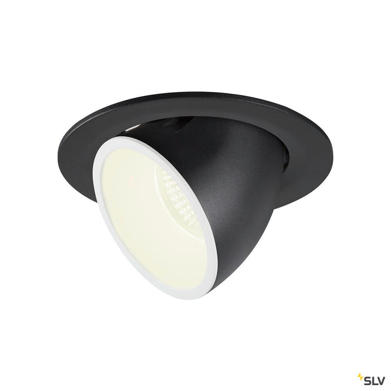 NUMINOS GIMBLE L, black / white recessed ceiling light, 4000K 55°