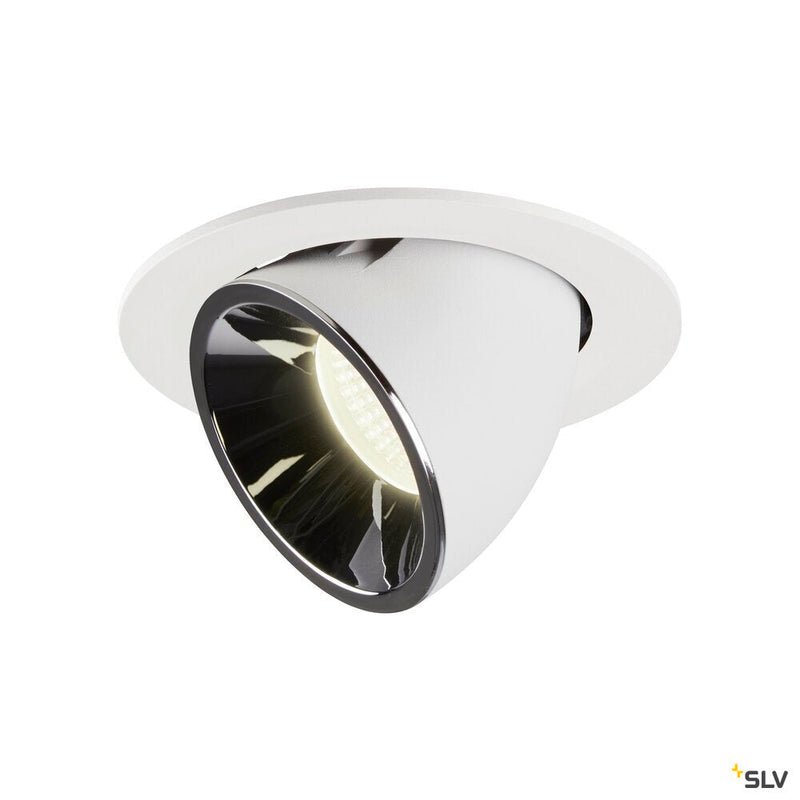 NUMINOS GIMBLE L, white / chrome recessed ceiling light, 4000K 20°