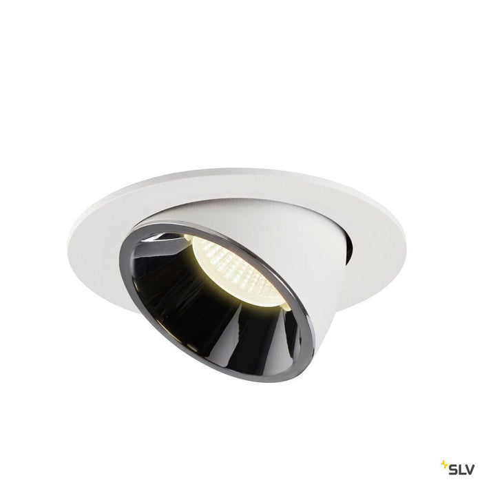 NUMINOS GIMBLE L, white / chrome recessed ceiling light, 4000K 20°