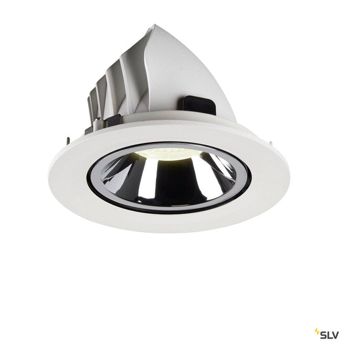 NUMINOS GIMBLE L, white / chrome recessed ceiling light, 4000K 20°