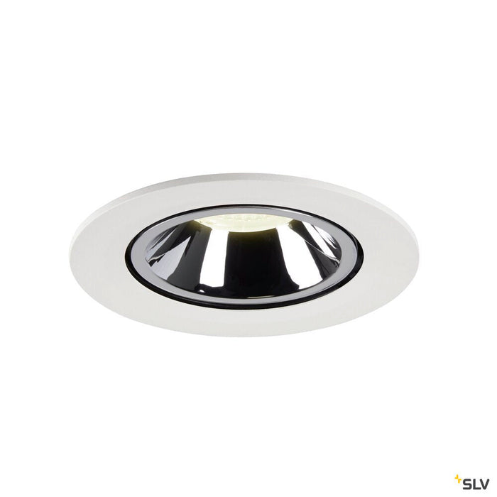 NUMINOS GIMBLE L, white / chrome recessed ceiling light, 4000K 40°