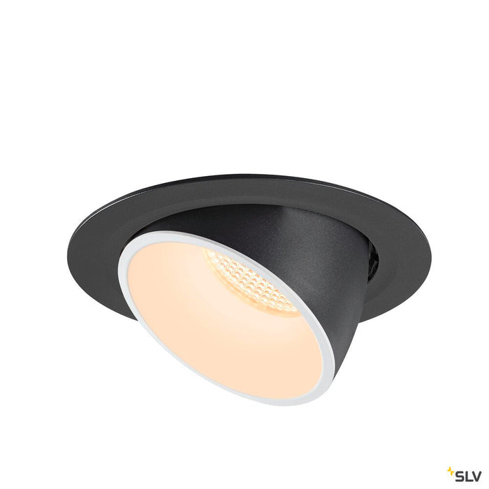 NUMINOS GIMBLE XL, black / white recessed ceiling light, 2700K 20°