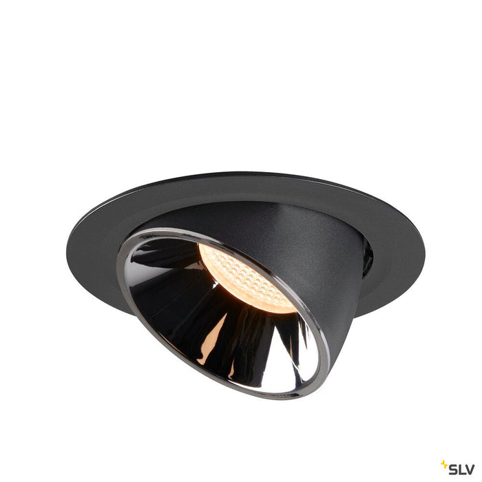 NUMINOS GIMBLE XL, black / chrome recessed ceiling light, 2700K 240°