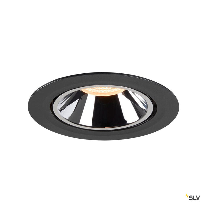 NUMINOS GIMBLE XL, black / chrome recessed ceiling light, 2700K 240°