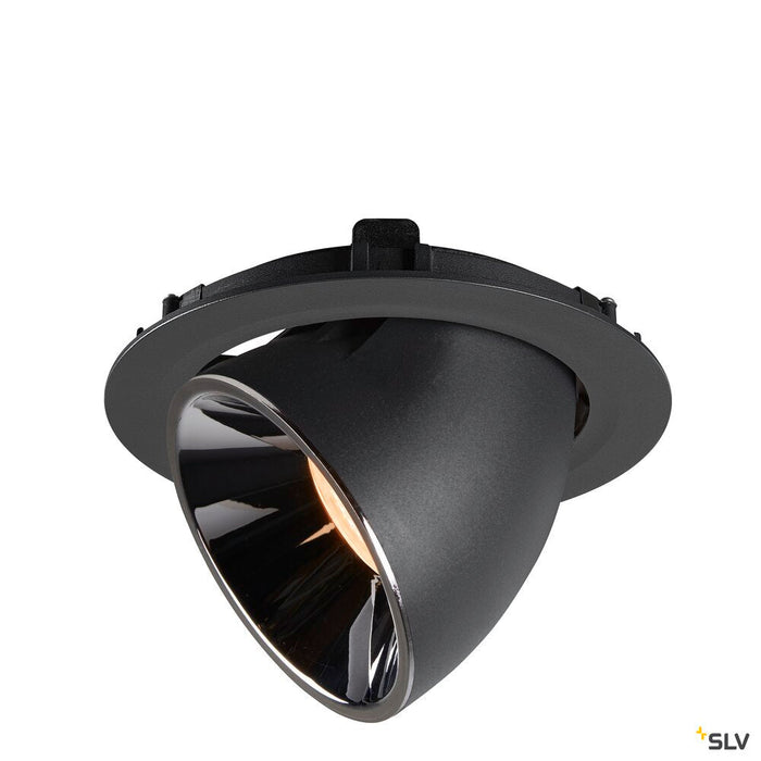 NUMINOS GIMBLE XL, black / chrome recessed ceiling light, 2700K 240°