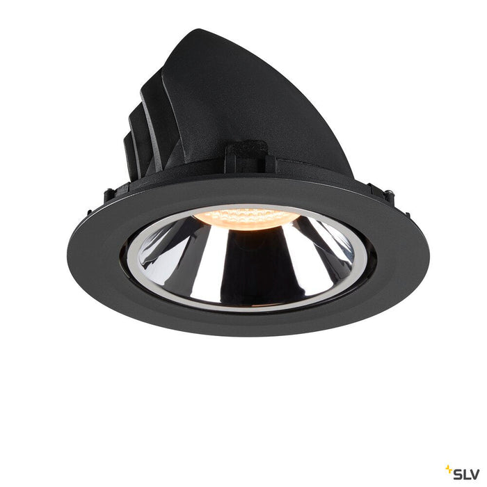 NUMINOS GIMBLE XL, black / chrome recessed ceiling light, 2700K 240°